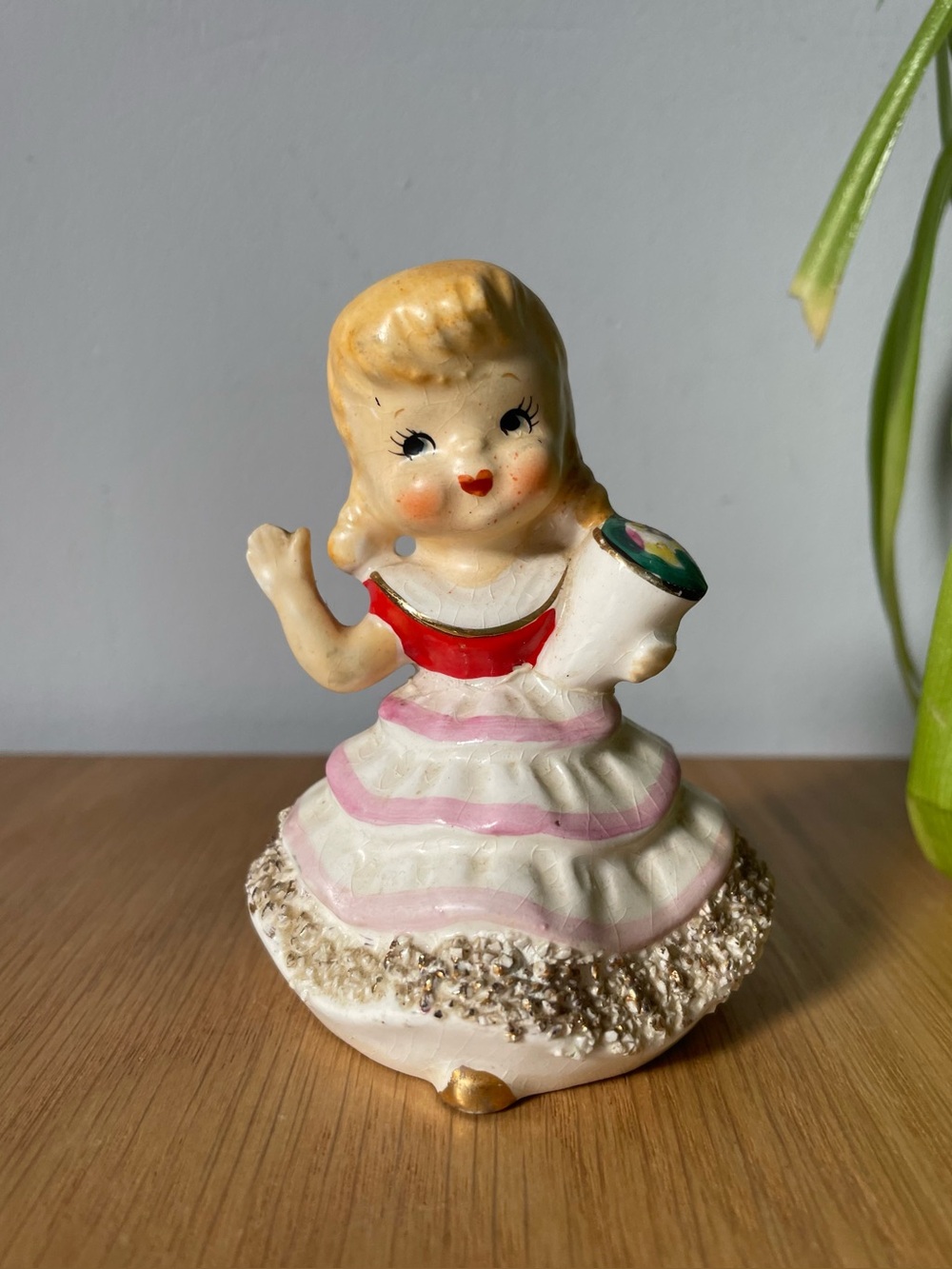 Vintage 1950s Consco Marilyn Exclusive Girl Figurine Bell Spaghetti Trim Repair